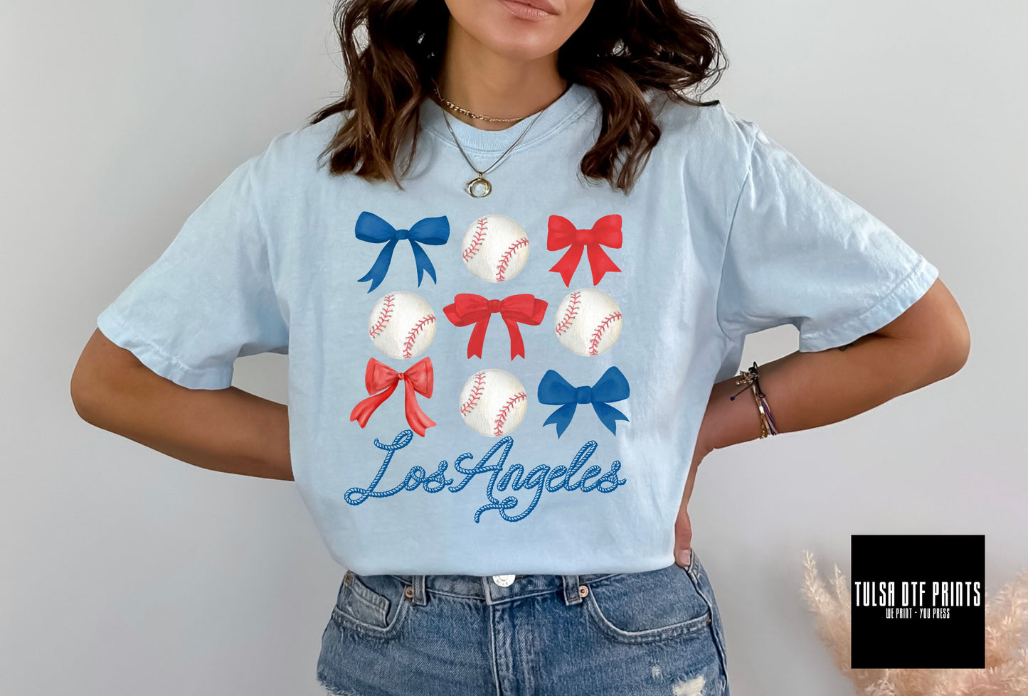 DTF COQUETTE LOS ANGELES BASEBALL & BOWS TRANSFER
