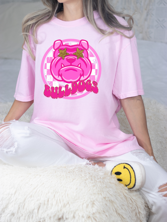 DTF BULLDOGS HOT PINK PREPPY MASCOT TRANSFER