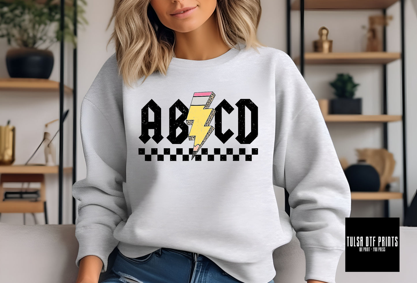 DTF ABCD CHECKERED LB PENCIL TRANSFER
