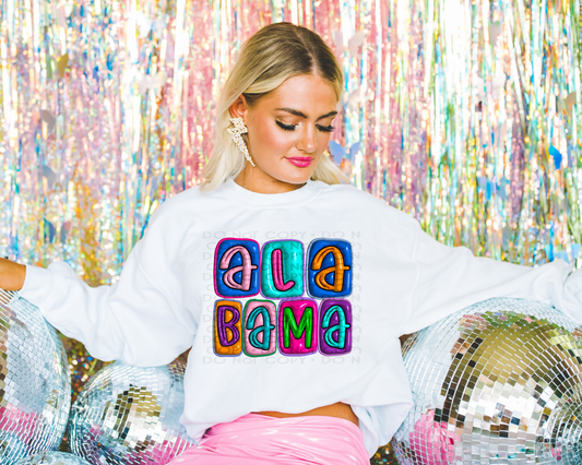 DTF ALABAMA 3D INFLATED LETTERS TRANSFER