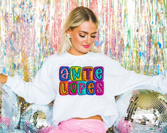 DTF ANTELOPES 3D INFLATED LETTERS TRANSFER