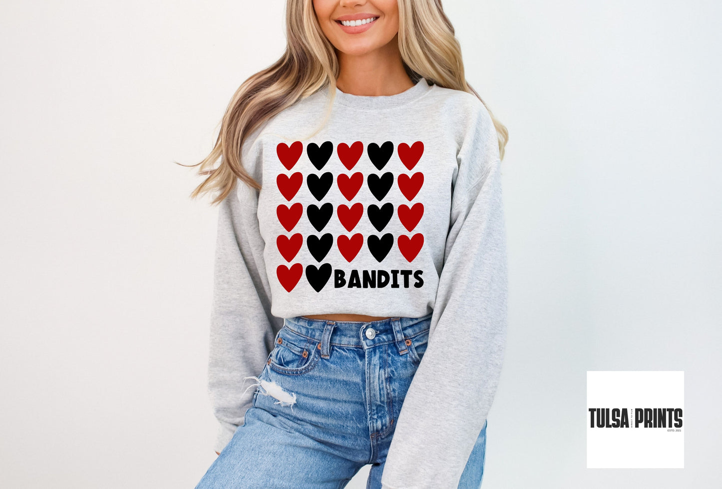 DTF BANDITS RED/BLACK STACKED HEARTS GAME DAY TRANSFER
