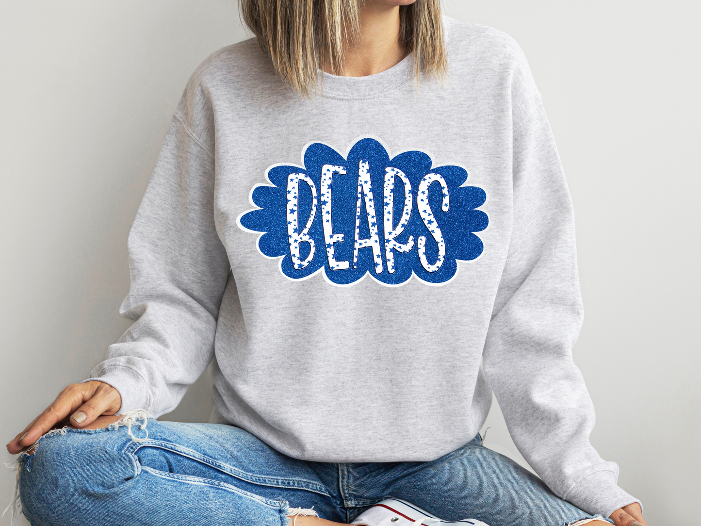 DTF BEARS BLUE/WHITE GLITTER CLOUD GAME DAY TRANSFER