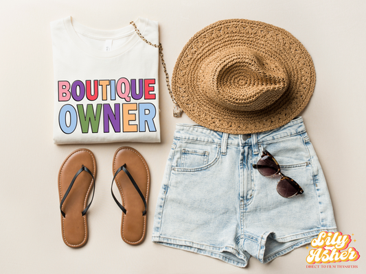 DTF BOUTIQUE OWNER COLORFUL TRANSFER