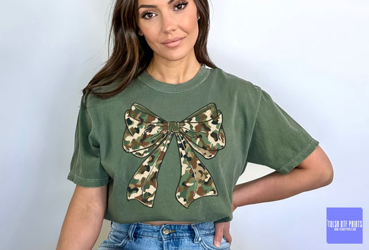 DTF BOW CAMO COQUETTE TRANSFER