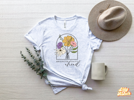 DTF BRIGHTER DAYS AHEAD VINTAGE FLORAL TRANSFER