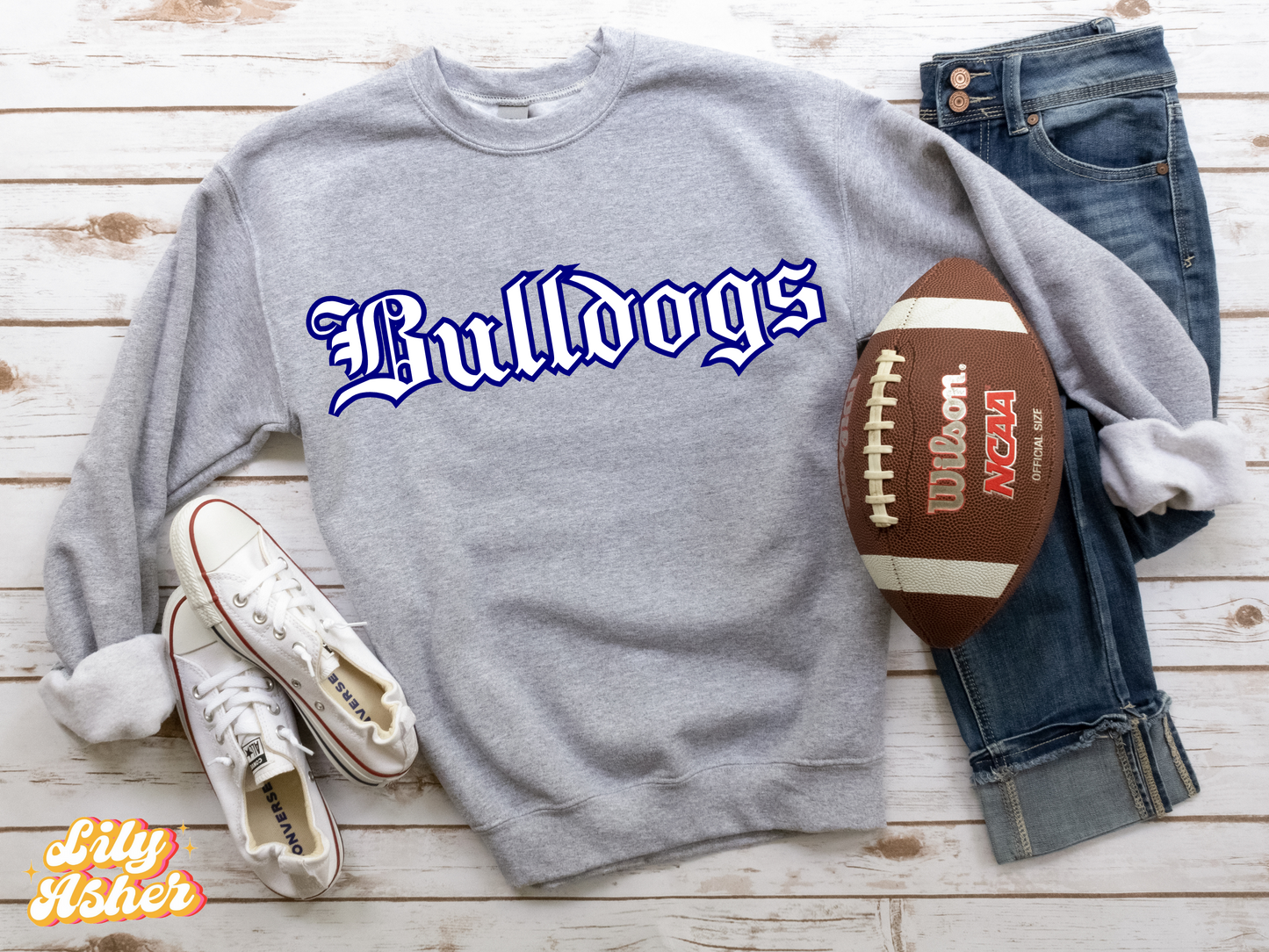 DTF BULLDOGS WHITE/NAVY BLUE DUKE DESIGN TRANSFER