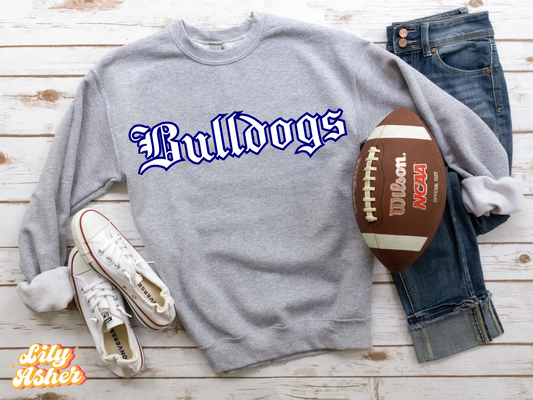 DTF BULLDOGS WHITE/NAVY BLUE DUKE DESIGN TRANSFER