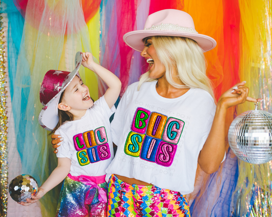 DTF LIL' SIS 3D INFLATED LETTERS TRANSFER