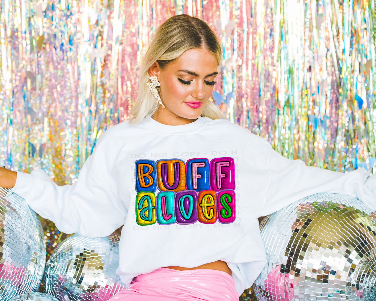 DTF BUFFALOES 3D INFLATED LETTERS TRANSFER