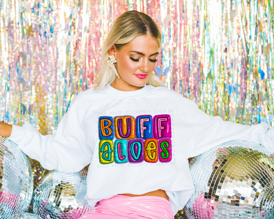 DTF BUFFALOES 3D INFLATED LETTERS TRANSFER