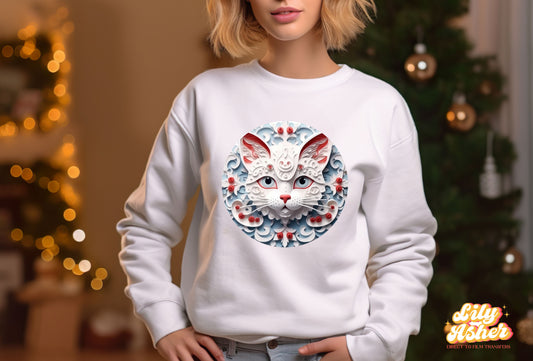 DTF CAT 3D CHRISTMAS ORNAMENT TRANSFER
