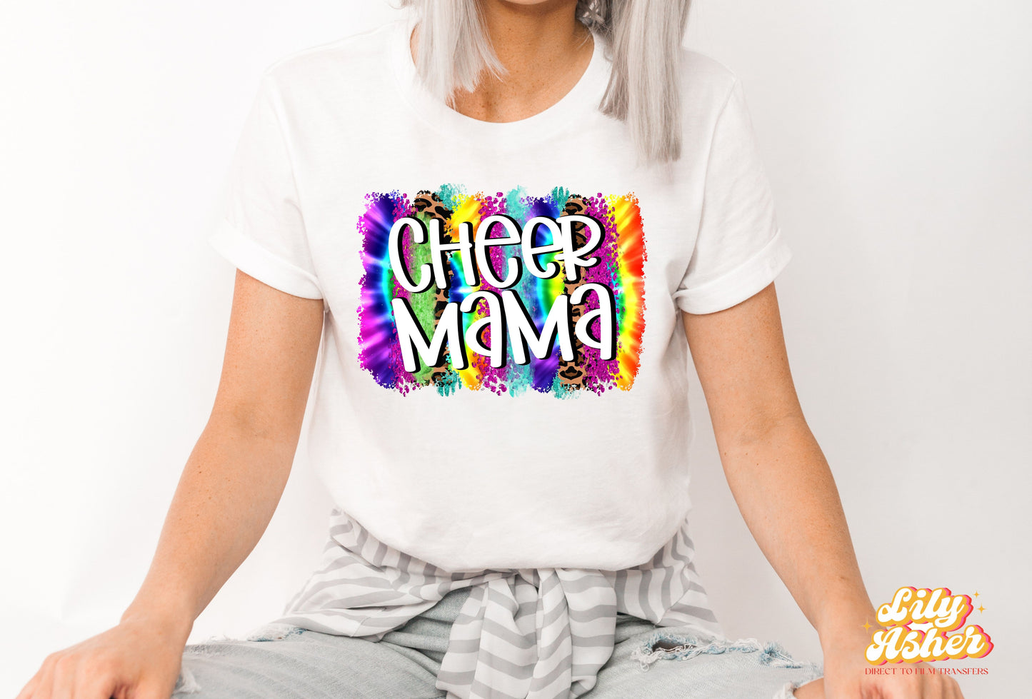 DTF CHEER MAMA TIE DYE TRANSFER