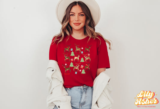 DTF CHRISTMAS REINDEER NAMES TRANSFER