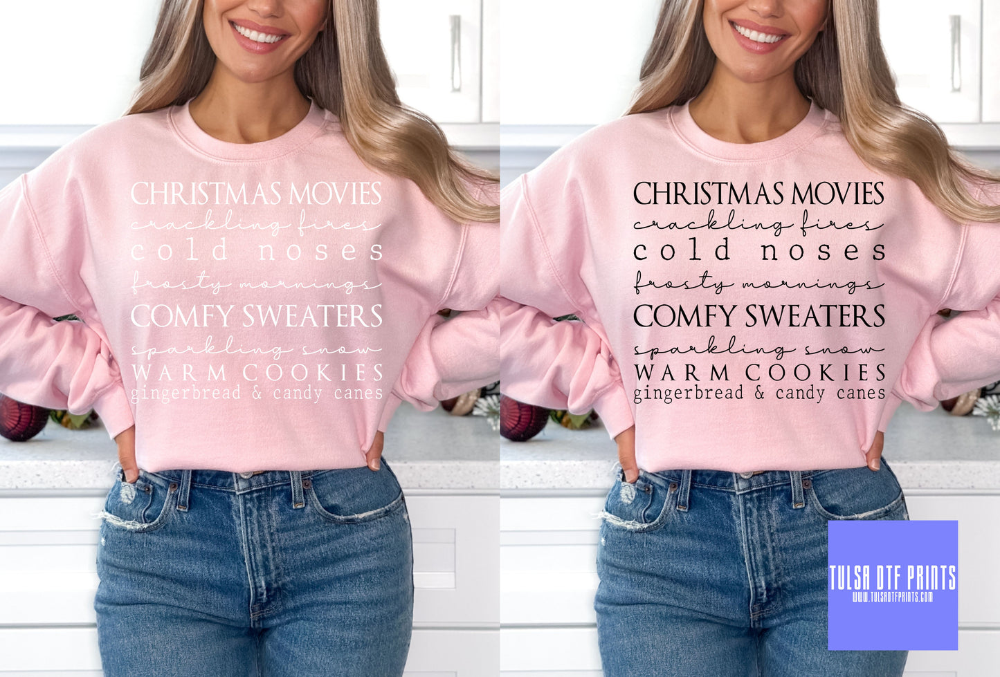 DTF CHRISTMAS THINGS MINIMALIST TEXT (2 COLORS AVAIL.) TRANSFER
