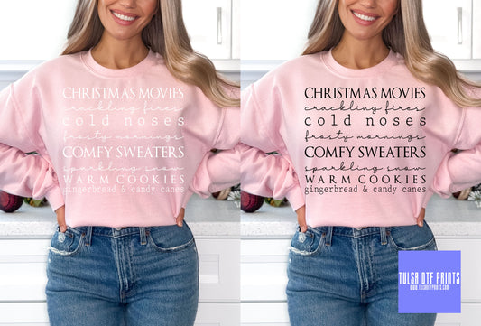 DTF CHRISTMAS THINGS MINIMALIST TEXT (2 COLORS AVAIL.) TRANSFER