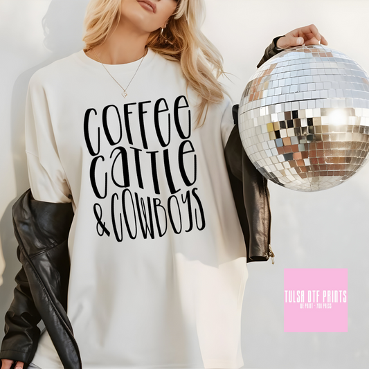 DTF COFFEE CATTLE AND COWBOYS (2 COLORS AVAILABLE) TRANSFER