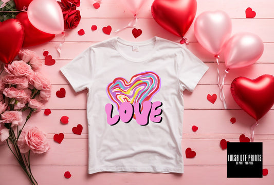 DTF COLORFUL RETRO HEART TRANSFER