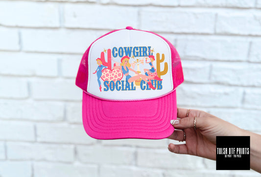 DTF COWGIRL SOCIAL CLUB FAUX HAT PATCH TRANSFER
