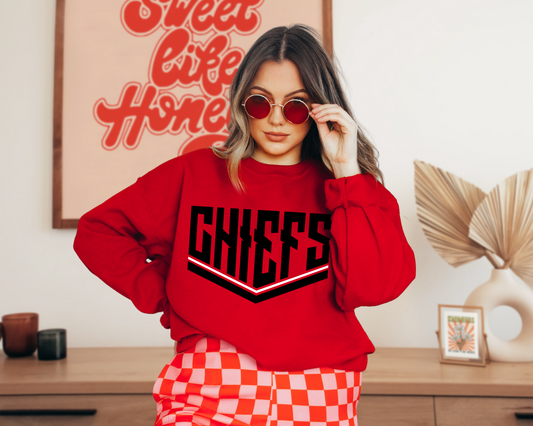DTF CHIEFS BLACK/WHITE VINTAGE DESIGN TRANSFER
