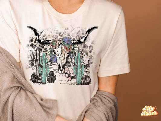 DTF DESSERT HORN FLORAL TRANSFER