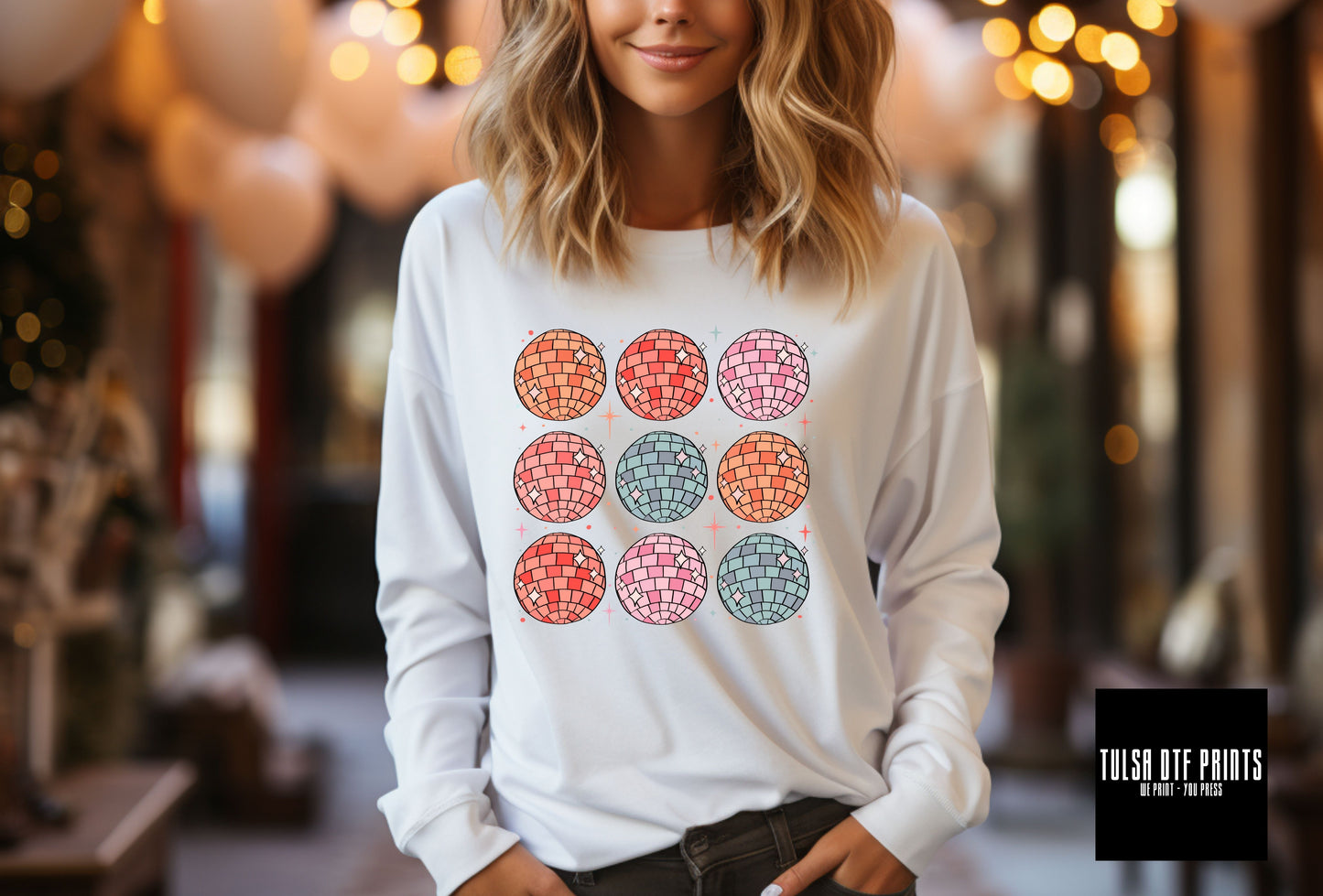 DTF DISCO BALLS TRANSFER