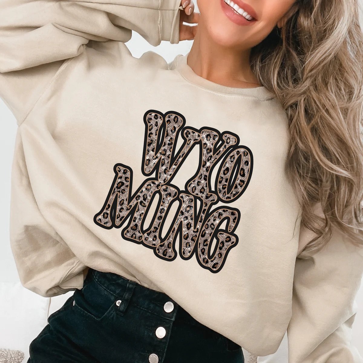 DTF WYOMING SHADOW OUTLINE LEOPARD TRANSFER
