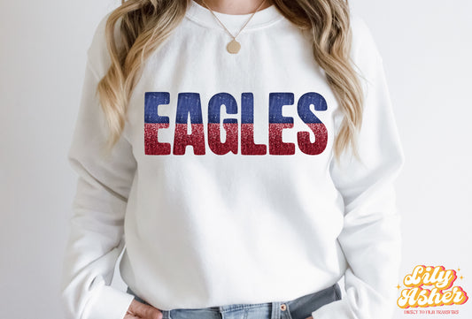 DTF EAGLES NAVY BLUE/MAROON GAME DAY SPLIT DESIGN TRANSFER