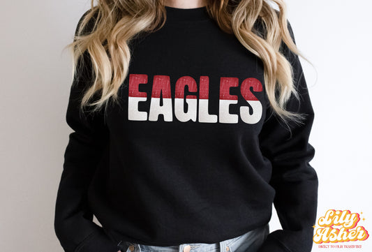 DTF EAGLES MAROON/WHITE GAME DAY SPLIT DESIGN TRANSFER