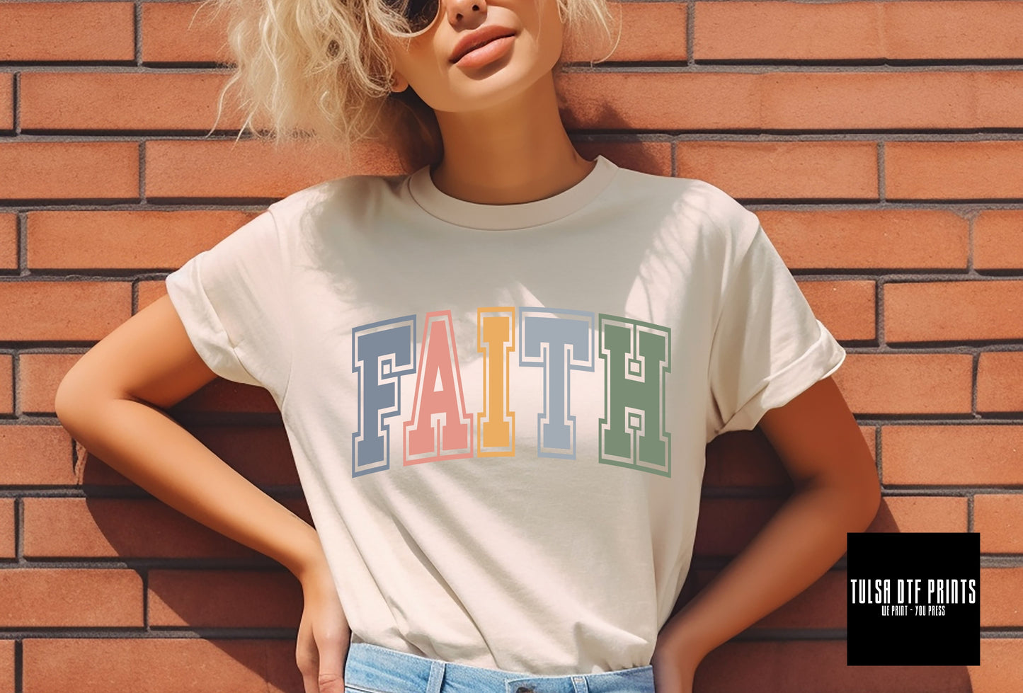 DTF FAITH RETRO TEXT TRANSFER