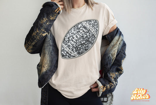 DTF FAUX EMBROIDERY FOOTBALL TRANSFER