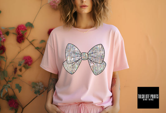 DTF FAUX HOLOGRAPHIC BOW TRANSFER