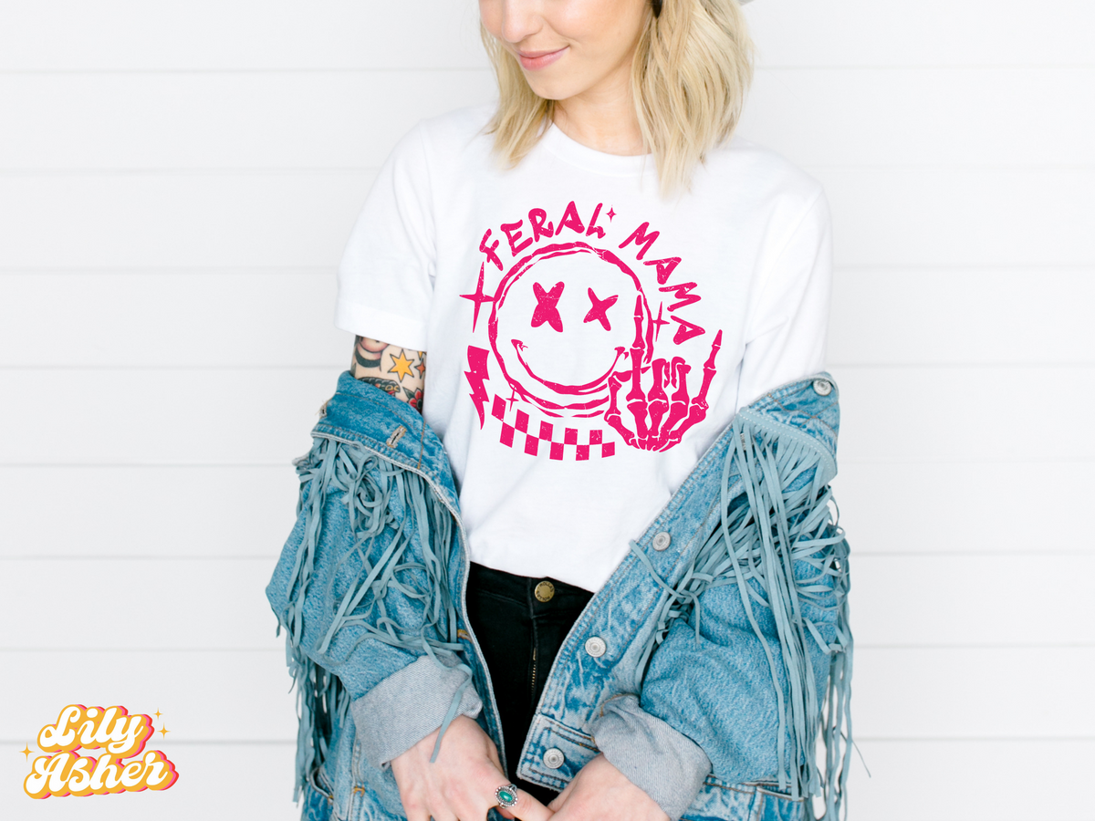 DTF FERAL MAMA DISTRESSED TRANSFER