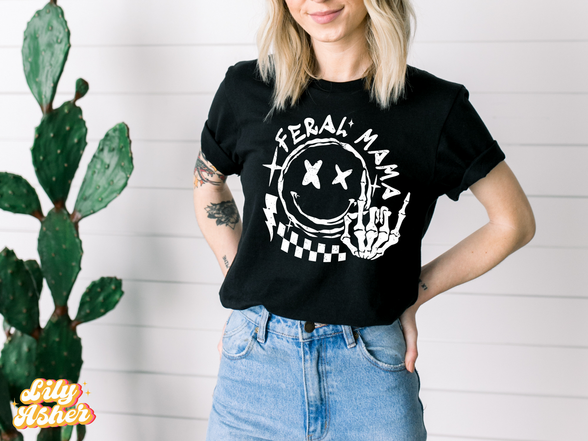 DTF FERAL MAMA DISTRESSED TRANSFER