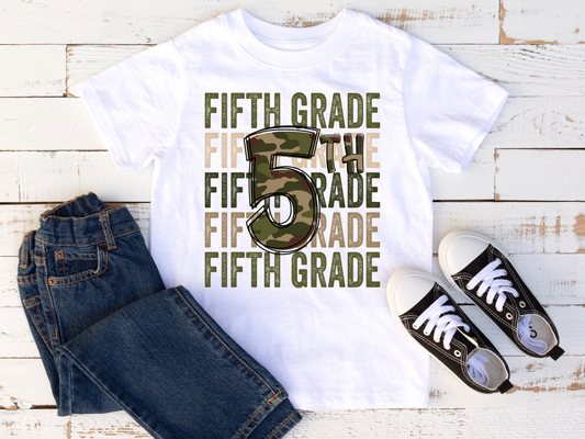 DTF FIFTH GRADE ARMY CAMO TRANSFER