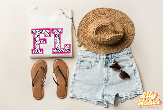 DTF FLORIDA FAUX EMBROIDERY DALMATIAN TRANSFER