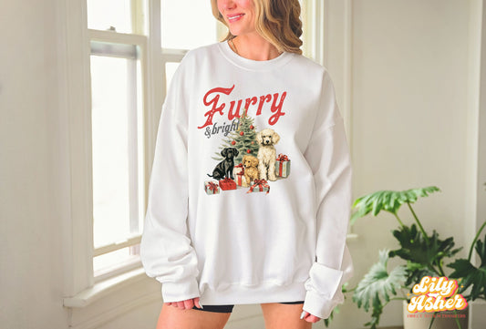 DTF FURRY & BRIGHT CHRISTMAS TRANSFER