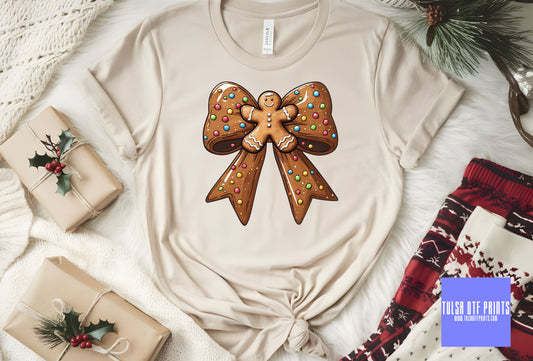 DTF GINGERBREAD BOW TRANSFER