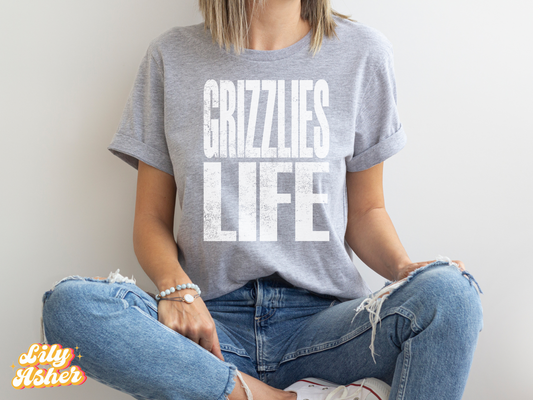 DTF GRIZZLIES LIFE DISTRESSED TRANSFER