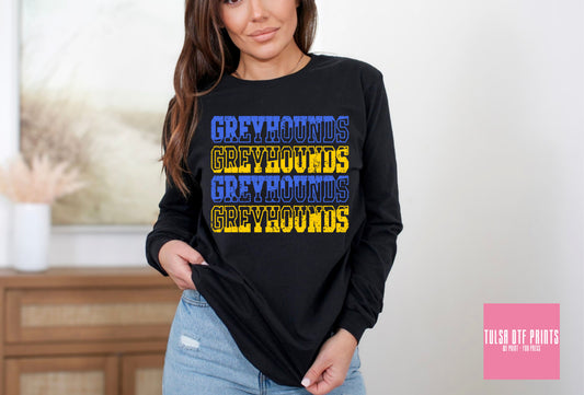 DTF GREYHOUNDS ROYAL/YELLOW SOLID/OUTLINE GAME DAY TRANSFER