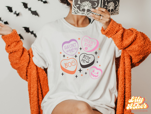 DTF HALLOWEEN HEART CANDIES TRANSFER
