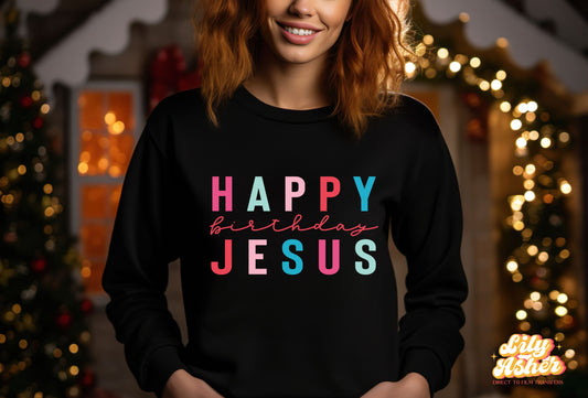 DTF HAPPY BIRTHDAY JESUS MULTICOLOR TRANSFER