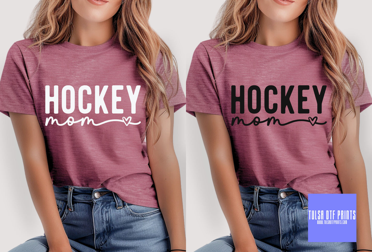 DTF HOCKEY MOM SIMPLE CURSIVE (2 COLORS AVAIL.) TRANSFER