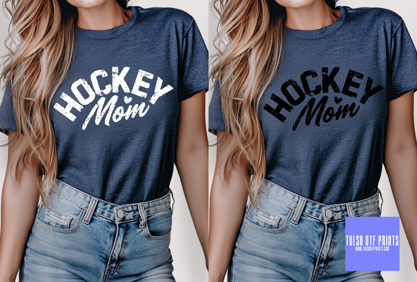 DTF HOCKEY MOM W/ MINI HEART (4 COLORS AVAIL.) TRANSFER