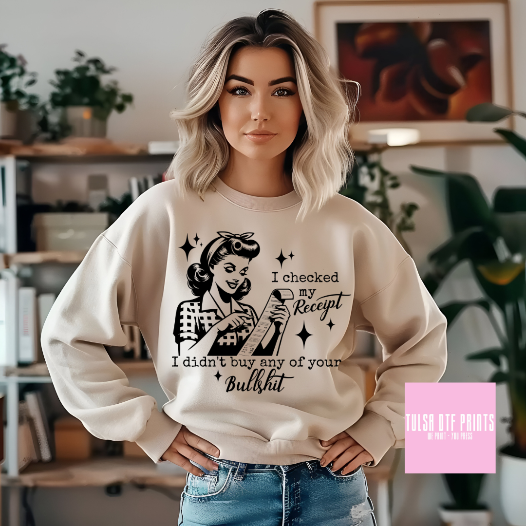 DTF I CHECKED MY RECEIPT (2 COLORS AVAILABLE) TRANSFER