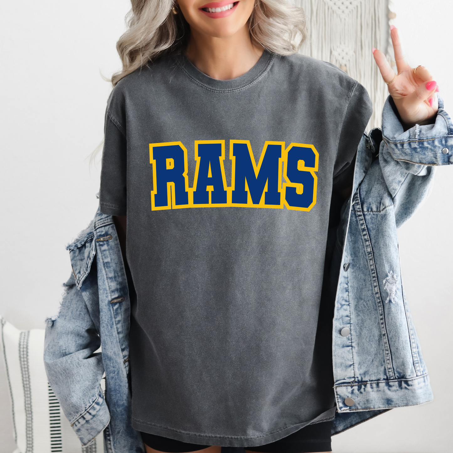 DTF RAMS NAVY/YELLOW PNG