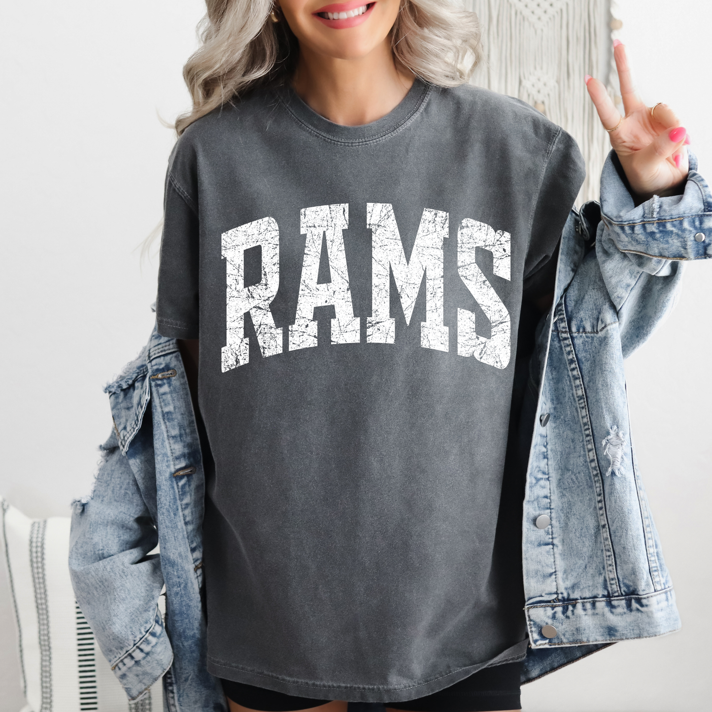 DTF CURVED DISTRESSED RAMS PNG