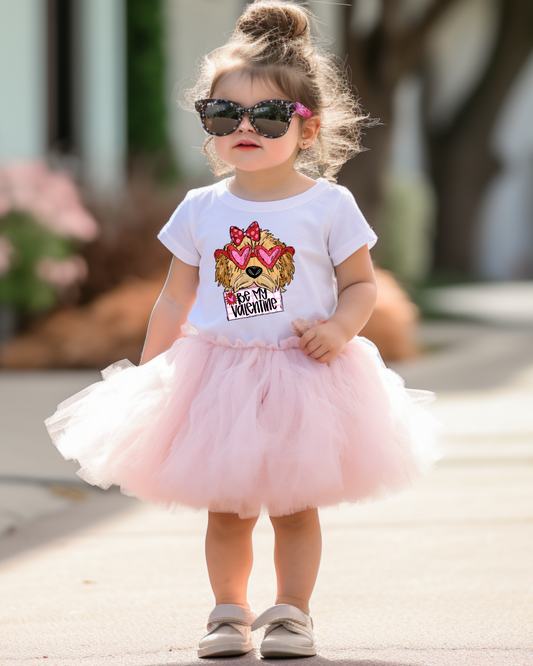 DTF BE MY VALENTINE GOLDENDOODLE GIRL TRANSFER