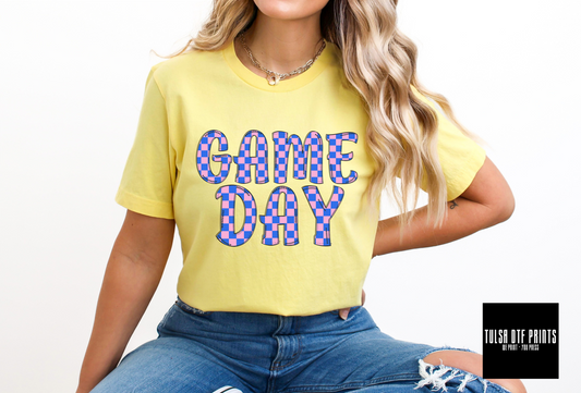 DTF GAME DAY PINK/BLUE CHECKERED PATTERN TRANSFER