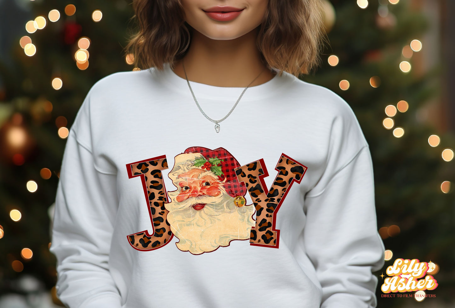 DTF JOY SANTA LEOPARD TRANSFER